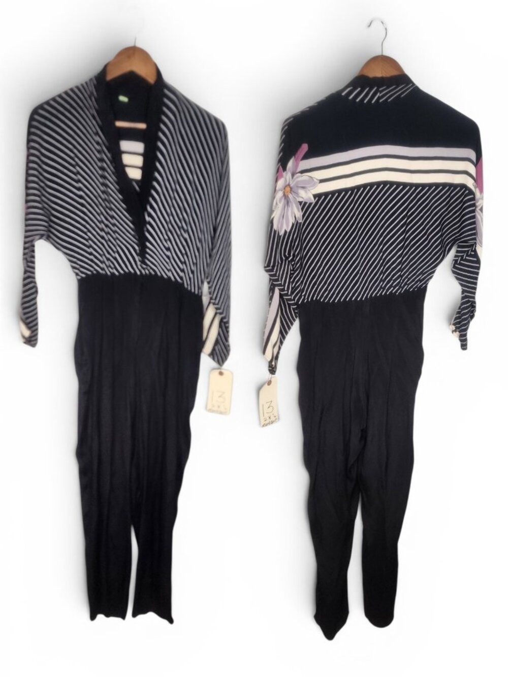 1980s Sony Studios Black White New Wave Vintage Jumpsuit Size 13